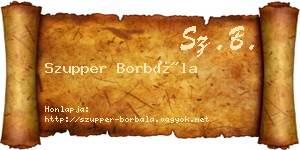 Szupper Borbála névjegykártya